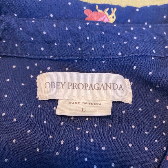 Obey Button Down Top - Picture 2 of 2